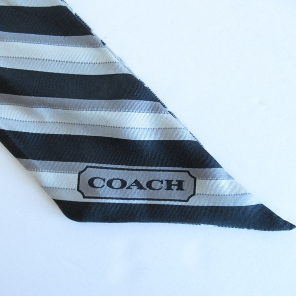 *SOLD*Coach Pony Tail Scarf Signature Logo Stripe - Picture 3 of 5